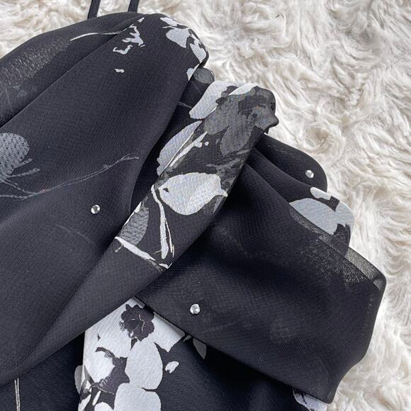 Cache prom dress vintage rhinestone beaded floral maxi gown cocktail formal S - Picture 6 of 17